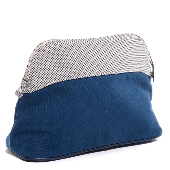 Hermes Rare Collectors Canvas Bolide Samarcande Toiletry Case MM Indigo Bleu - Picture 4 of 17